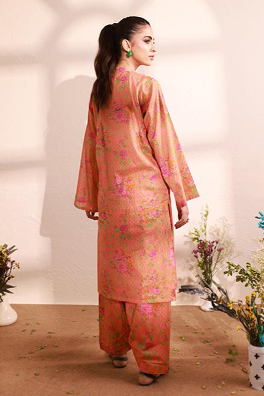 Candlelight Peach Lawn Printed Suit - 2PC | Naqsh