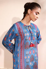 True Blue Lawn Printed Kurti - 1PC | Tabassum