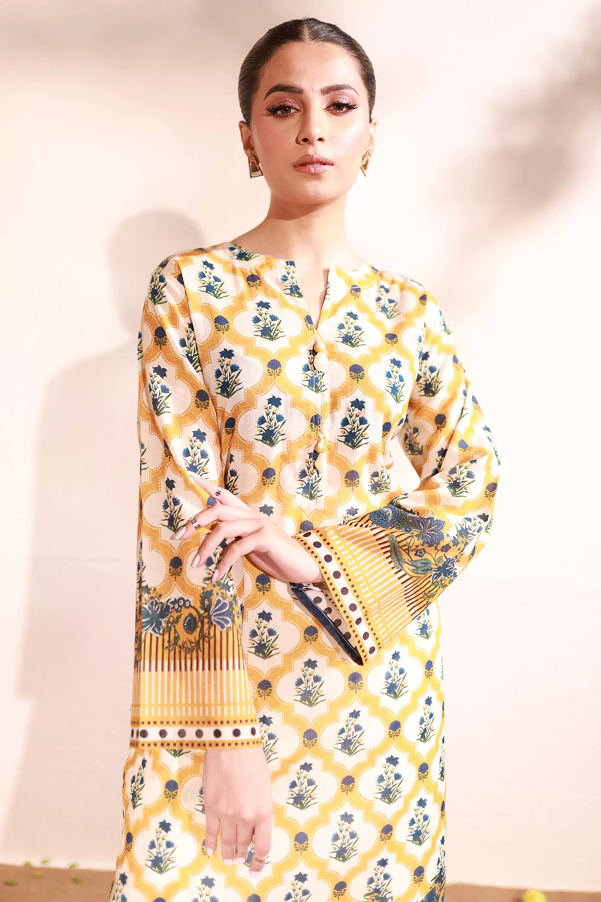 Bumblebee Lawn Printed Kurti - 1PC