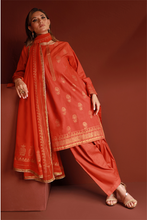 Red Lawn Printed Shirt and Dupatta - 2PC | Qurbat