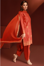 Red Lawn Printed Shirt and Dupatta - 2PC | Qurbat