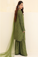 Parrot Green Cotton Silk Printed Suit - 3PC | Alara