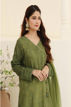 Parrot Green Cotton Silk Printed Suit - 3PC | Alara