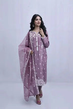 Lavender Raw Silk Suit - 3PC | Gul-e-Zeba