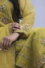 Golden Organza Embroidered Suit - 3PC | Gul-e-Zeba