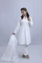 White Cotton Solid Suit - 3PC | Gul-e-Zeba