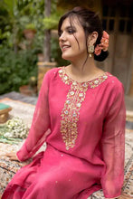 Fuscia Pink Cotton Net Embroidered Suit - 2PC | Bahar-e-Bakht