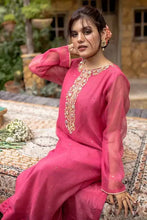 Fuscia Pink Cotton Net Embroidered Suit - 2PC | Bahar-e-Bakht