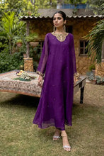 Egg Plant Cotton Net Embroidered Suit - 2PC | Bahar-e-Bakht