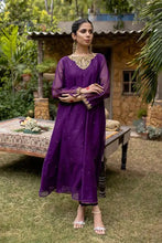 Egg Plant Cotton Net Embroidered Suit - 2PC | Bahar-e-Bakht