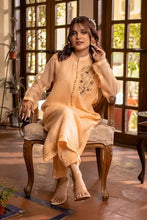 Peach Cotton Net Embroidered Suit - 2PC | Bahar-e-Bakht