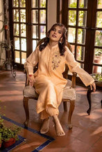 Peach Cotton Net Embroidered Suit - 2PC | Bahar-e-Bakht