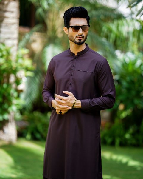Bringle Purple Kameez Shalwar Wash& Wear